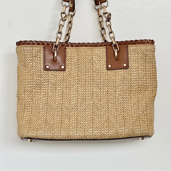 MICHAEL Michael Kors Rosalie East West Straw Tote w/Leather Trim GUC - Picture 15 of 16